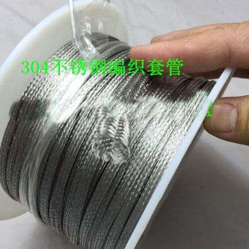 Free shipping 10M cable sleeve braided 10mm black Snakeskin mesh Wire Protecting 304 stainless steel cable sleeve Metal sheath