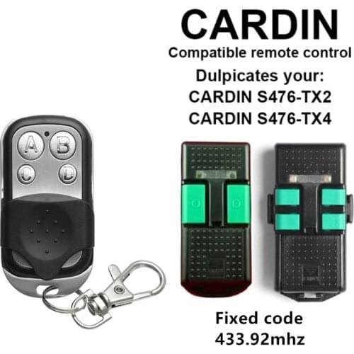 CARDIN S476 TX2 S476 TX4 garage door remote control 433.92mhz fixed code for gate