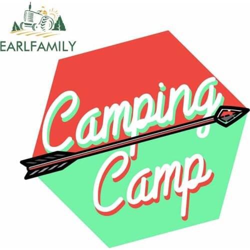 EARLFAMILY 13cm x 12.3cm For Camping Vinyl Graphic Decal Occlusion Scratch Car Stickers Windshield Motorcycle Decoration