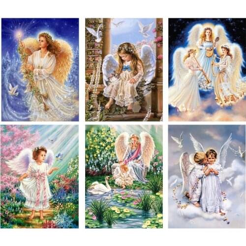 Pictures By Number Angel Girl Hand Painted Abstract On Canvas Home Decoration Oil Painting By Numbers DIY Gift