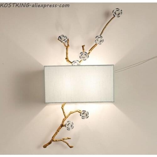 Chinese style fabric wall lamp modern wall lights for home