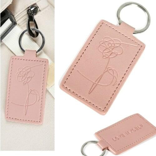 Leather Keyring Backpack Ornaments Keychain Rose Love Myself Lucky Fashion Simple Anime Accessory Bag Accessories CN(Origin)