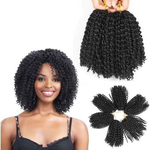 Afro Jerry Curls Crochet Braiding Hair Extensions Synthetic African Curly Strand Braid Hair for Braids