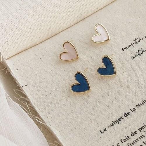 LANIWOO Cute Heart Stud Earring 2020 New Fashion Jewelry For Women Girls Wholesale Accessory