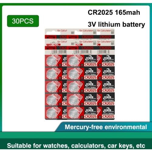 Cr 2025 3V Lithium Coin Battery 30PCS/LOT For maxell Original cr2025 Button Cell Batteries For Main Board Remote Control Toy