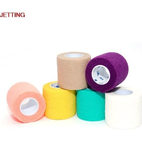 Colorful Self Adhesive Ankle Finger Muscles Care Elastic Medical Bandage Gauze Dressing Tape Sport Wrist Support 5cm