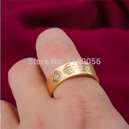 Bague Homme Joias Ouro Gold Men Ring Acero Inoxidable Joyas Aliion Men 316L Stainless Steel Kristal Ring JH1513