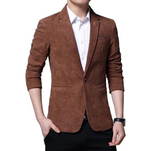 2021 New Brand Mens Suit Jackets Men Solid Slim Fit Single Button Dress Business Suits Male Fashion Smart Casual Suit Blazer