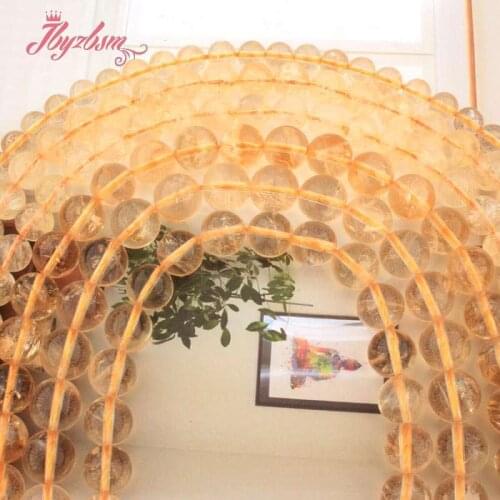 Natural Citrine Beads Round Smooth Natural Stone Beads 6mm 8mm 10mm for DIY Accessories Jewelry Making Necklace Bracelet 15"