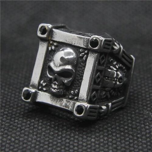 Drop Ship Size 7~14 Cool Fashion Evil Skull Ring 316L Stainless Steel Jewelry Mens New Ring
