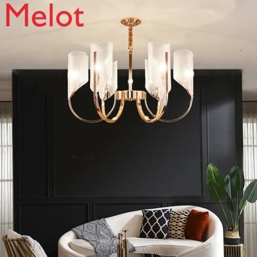 Luxury Modern Simple and Light Luxury Chandelier Living Room Bedroom American Style High-End Metal Chandelier Led Light