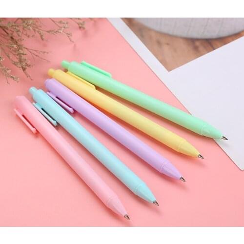 2 Pcs/lot Cute Pure Color Press Gel Pen Creative Cute Ballpoint Pen Signature Pen For Students Stationery Office School Supplies
