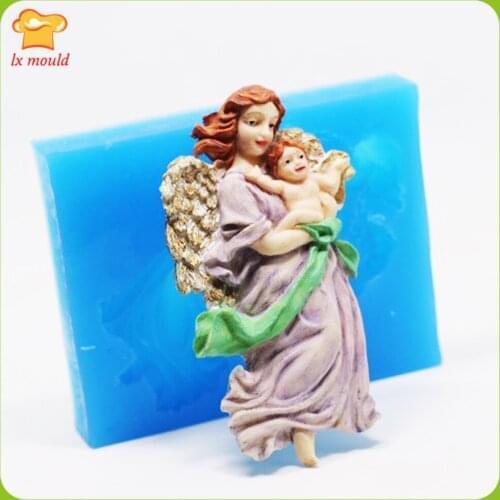 Angel Silicone Molds Resin Clay Sugar Wedding Decoration Cake Silicone Moulds