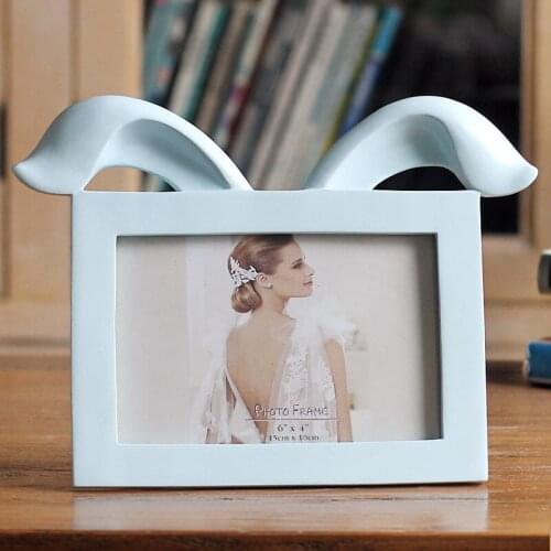 6-inch Folded Double-eared Rabbit Japanese Cute Pendulum Horizontal Resin Household Photo Frame home Frames for Pictures