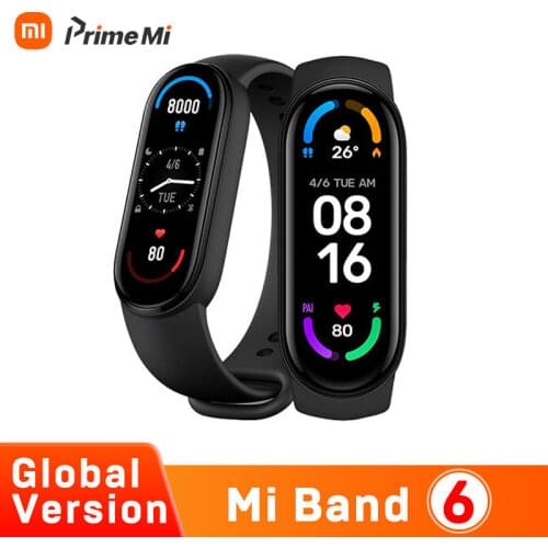 Xiaomi MiBand 6 Smart Bracelet AMOLED Blood Oxygen Fitness Traker Heart Rate Waterproof multi-language Smart Mi band 6 Wristband
