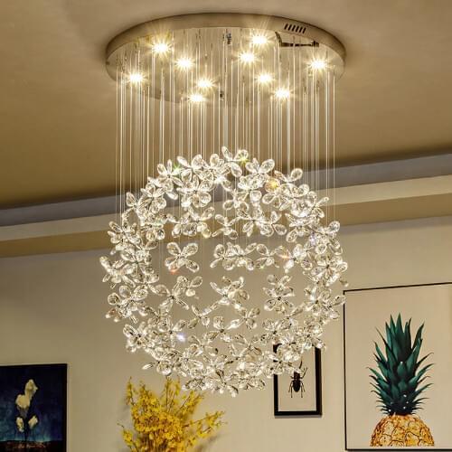 Modern Luxury Crystal Led Ceiling Chandelier for Living Room Large Butterfly Light Fixtures Home Design Crystal Lamps