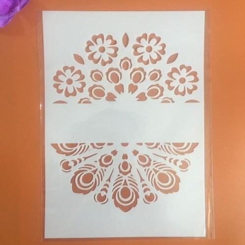A4 29 * 21cm flower Mandala DIY Stencils Wall Painting Scrapbook Coloring Embossing Album Decorative Paper Card Template