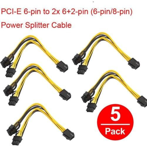 5 Pcs 6+2 Sliding Rail Graphics Card Extension Cord 557 Power Cord Graphics Card 6pin To 8pin Extension Cord Graphics Card Cable