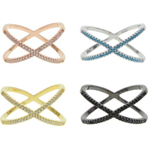 Stock sterling silver 925 criss cross X ring large XL big sized women finger rings