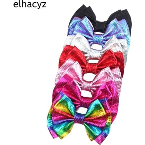 10pcs/lot Glitter 6'' Metallic Waffle Fabric Double Layer Hair Bow Clip Hairpins Girls Trendy Head Wear Kids DIY Hair Accessory