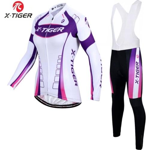 X-TIGER Cycling Set Women Winter Thermal Fleece Cycling Jersey Set Mountain Bicycle Bike Uniform Long Sleeve Cycling Clothing