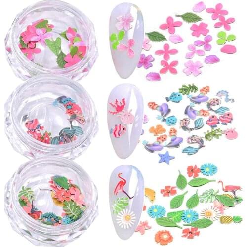 1 Box Flower Nail Art Sequins Glitter Manicure French Decoration 3D Mixed Designs Slices Nails Accessories Art Idea Decor Nail