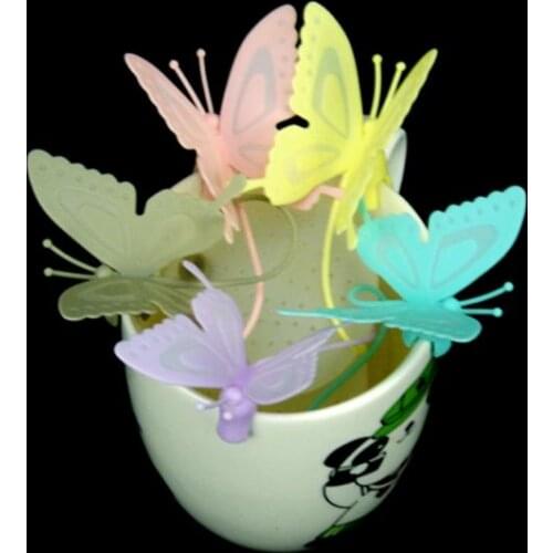 1pc Cute Butterfly Tea Bags Strainers Filter Tea Infuser Silicone Teabags Tea Tools Fun Cartoon Tea Tea Infuser Tea Strainer