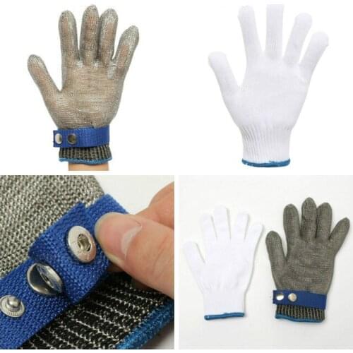 1pcs Hot Sale Safety Cut Proof Stab Resistant Stainless Steel Gloves Outdoor Fishing Gloves Outdoors Tool