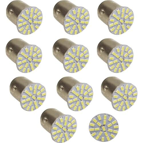 10pcs 1157 P21/5W BAY15D 22 SMD 3014 LED car parking lamp Auto Tail Side Indicator Lamp Brake Lights Bulb white 12V