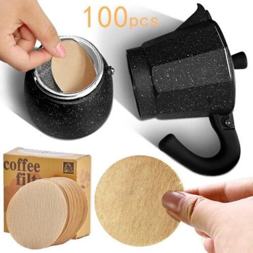 100Pcs Paper Coffee Filters Round Coffee Maker Filters Unbleachded for Aeropress Coffee and Espresso Makers