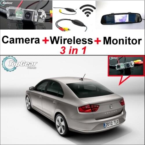 3 in1 Special Rear View Wifi Camera + Wireless Receiver + Mirror Monitor Parking System For SEAT Toledo 5P NH MK3 MK4 2005~2015