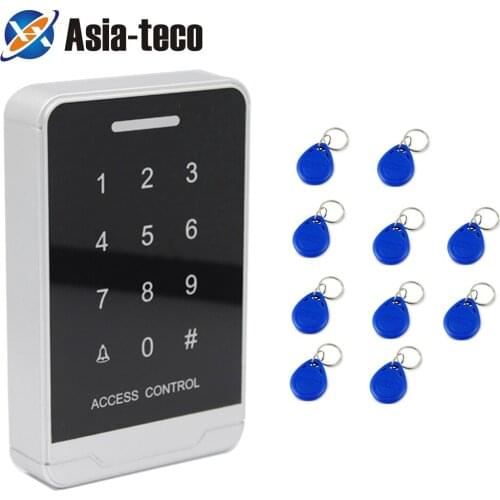 Standalone Access Controller with 10pcs EM keychains 125Khz RFID Access Control Keypad digital touch panel Reader