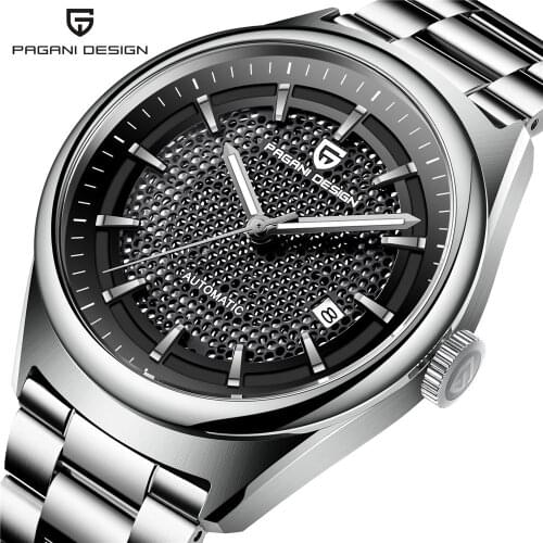 PAGANI DESIGN Brand Mens Luxury Mechanical Watch Self-Wind Stainless Steel Business Waterproof Calendar Military relojes hombre