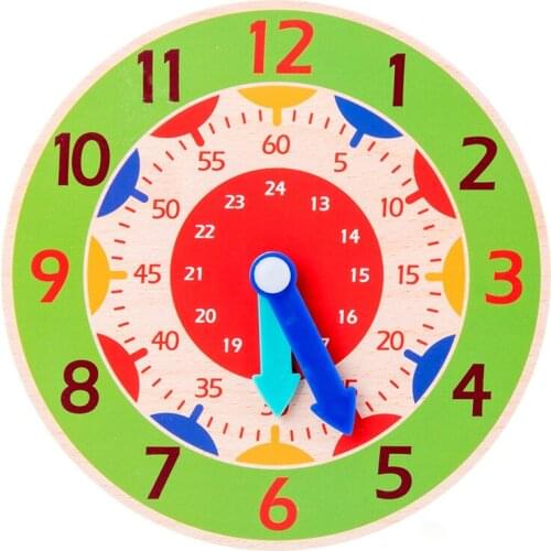 Children Learning Clock Colorful Wooden Clock Hour Minute Second Cognition Toy Montessori Kids Early Teaching Aids Preschool Toy