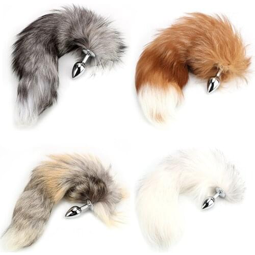 Smooth Touch Anal Beads Sex Toys For Women Man Gay Adult Products Anus Dilator Fox Tail Metal Butt Plug Anal Plug