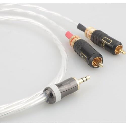HIFI Nordost Odin audiophile silver aux 3.5mm headset plug to 2rca jack Audio signal line Computer and audio connection cable