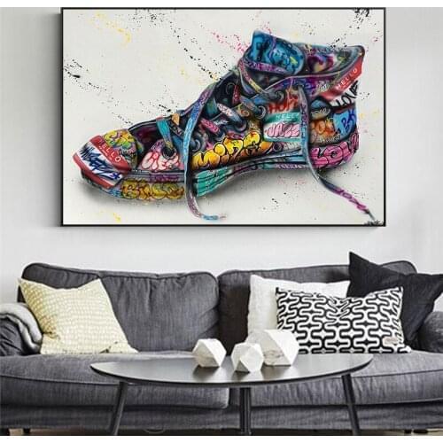 Graffiti Art Creative Shoes Pop Art Canvas Painting Posters and Prints Cuadros Wall Art Pictures for Living Room Home Decoration