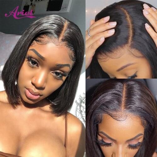 Short Bob Wigs Straight Lace Front Human Hair Wigs For Women Bleached Knots Pre Plucked Wig Closure Wig Perruque Cheveux Humain