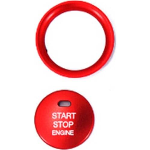 Corrosion-proof Aluminum alloy Decoration Scratch-proof Button Cover Ring Dust-proof 2pcs Interior Trim Decal Engine Stop