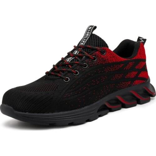 Fashion Safety Shoes Men Steel Toe Work Sneakers Male Shoes Breathable Work Shoes Anti-puncture Indestructible Security Footwear