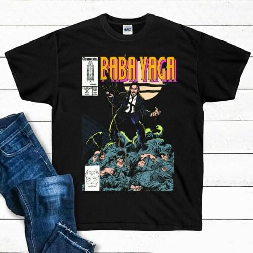 Baba Yaga John Wick T Shirt Black Cotton Men S-6XL SupplierSimple Short-Sleeved Cotton T-Shirt Top Tee