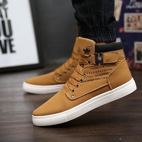 Dwayne Mens vulcanized shoes Spring/Autumn Men shoes Casual lace-up mens trendy Martin boots