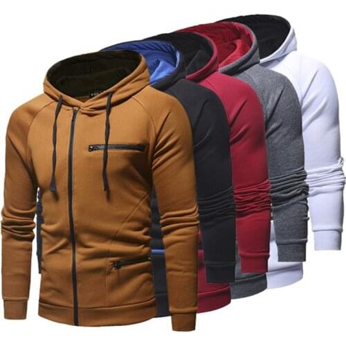 Fashion Men Sweatshirts Coat Casual Solid Autumn Winter Zip up Sportswear Hoodies Long Sleeve Clothes Slim Fit High Quality