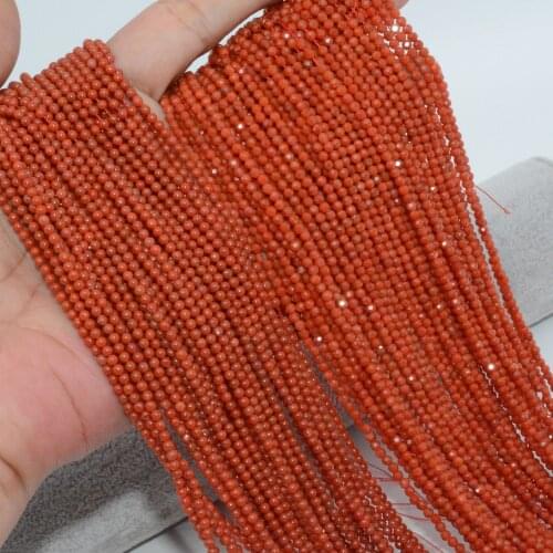 Natural Bright Salmon Color Cornalia / Carnelian / Nan Hong Agate Faceted & Smooth Round Beads 2.9mm