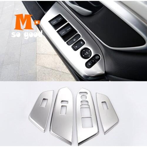 Stainless Steel 2017 2018 2019 2020 for Honda CR-V CRV Car Door Armrest Window Glass Lift Switch Button Cover Trim Accessories