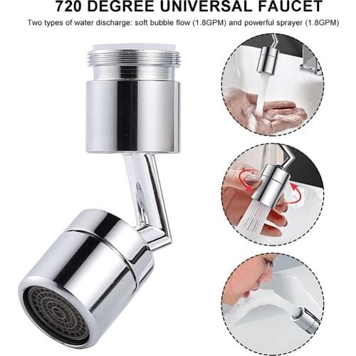 New Tap Aerator 720°rotation Universal Splash-proof Swivel Water Saving Faucet Water Saving Bathroom Filter Foamer Aerators