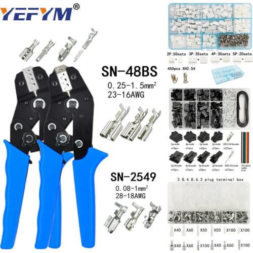 Crimping tool SN-48BS, SN-2549 terminal clamp, lug 2.8 4.8 6.3mm XH2.54 SM2.54 boxed, wire circuit connector, tool connector set