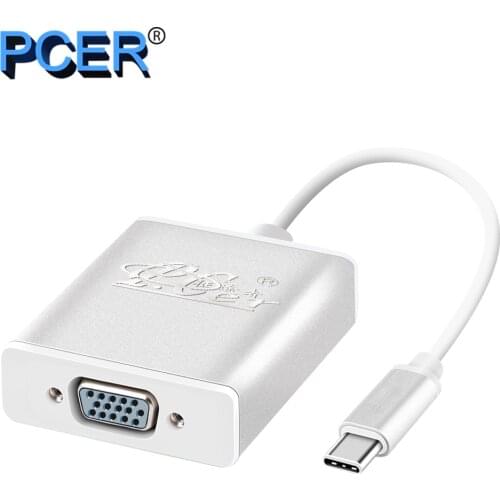PCER type c to vga adapter VGA female USB C to VGA converter cable USB 3.1 to VGA for Macbook MateBook ThinkPad Alienware