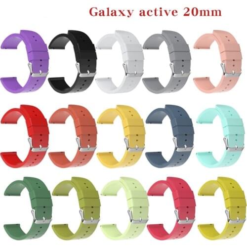 20mm Silicone Sport Strap Rubber Replacement Bracelet Band for Samsung Galaxy Watch Active2 Gear S2 Amazfit GTS Huawei GT 2 42mm