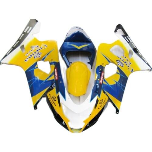 Replace Fairings for SUZUKI GSXR 600 750 2004 2005, Blue Yellow fairing kit GSXR600 GSXR750 k4 k5 PL228